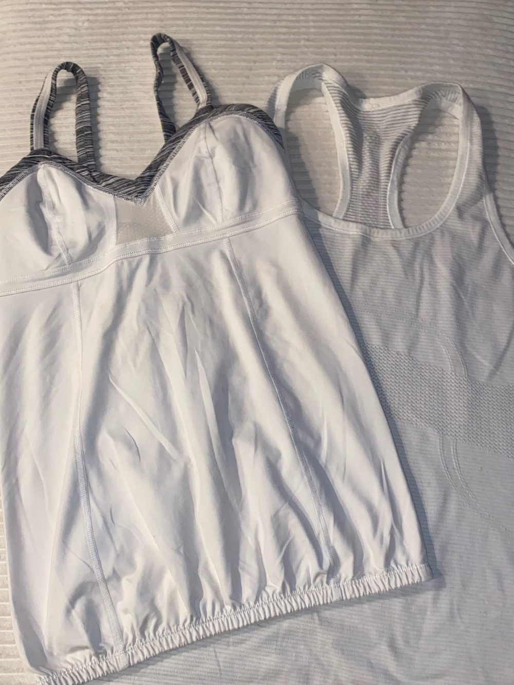 2 White Lululemon Athletic Tanks